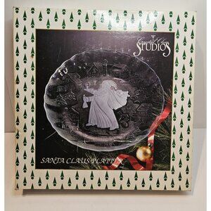 Vintage Crystal Clear Studios Style #312/156 Santa Claus 13 inch Glass Platter